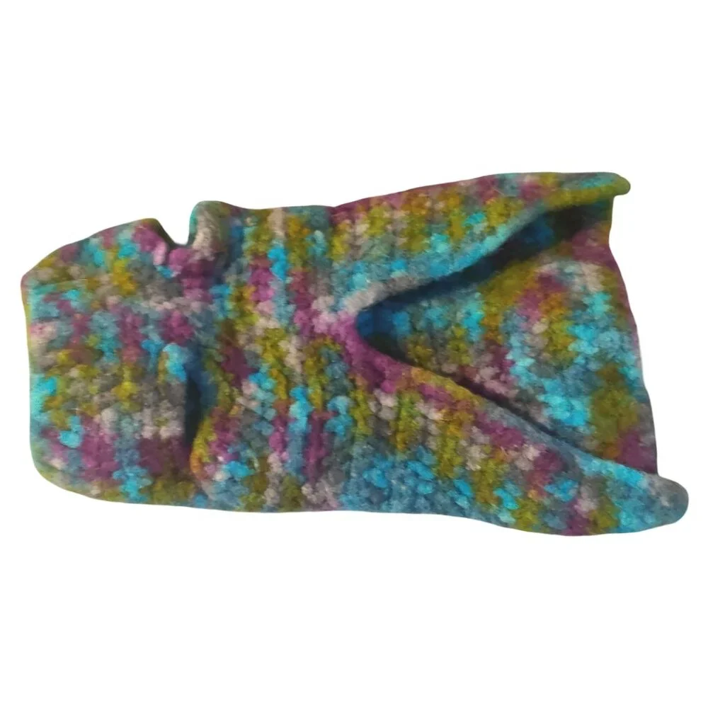 Handmade/Homemade Crocheted Dog Sweater Blue Purple Green Size XS